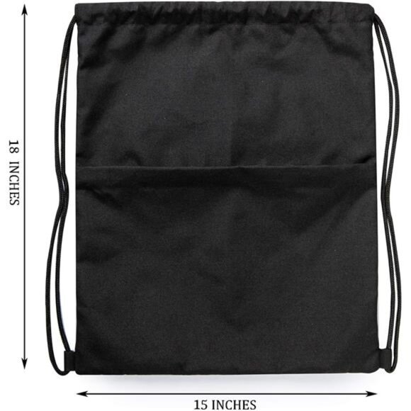 Drawstring Backpack Water Resistant String Bag Sports Sackpack Gym Sack - Picture 2 of 7